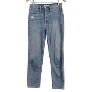 Madewell Classic‎ Straight Jeans Distressed Cropped length Medium Wash 26